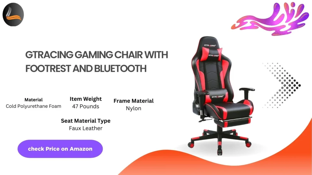 Look no further than the GTRACING Gaming Chair with Footrest and Bluetooth Speakers if you're looking for a gaming chair that combines premium build, ergonomic design, and immersive audio features. This chair is an exceptional option because of its many functions.