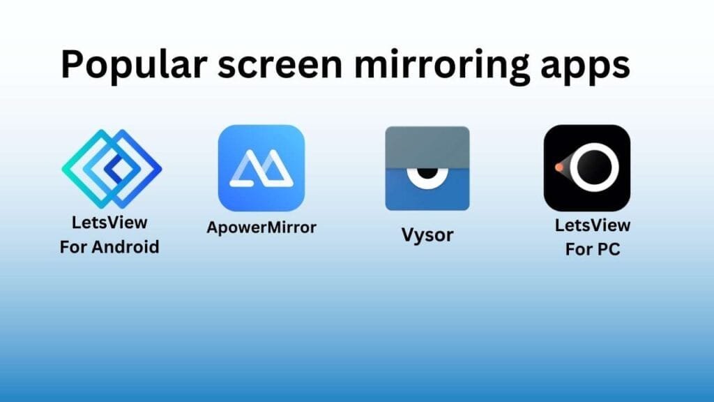 Popular screen mirroring apps