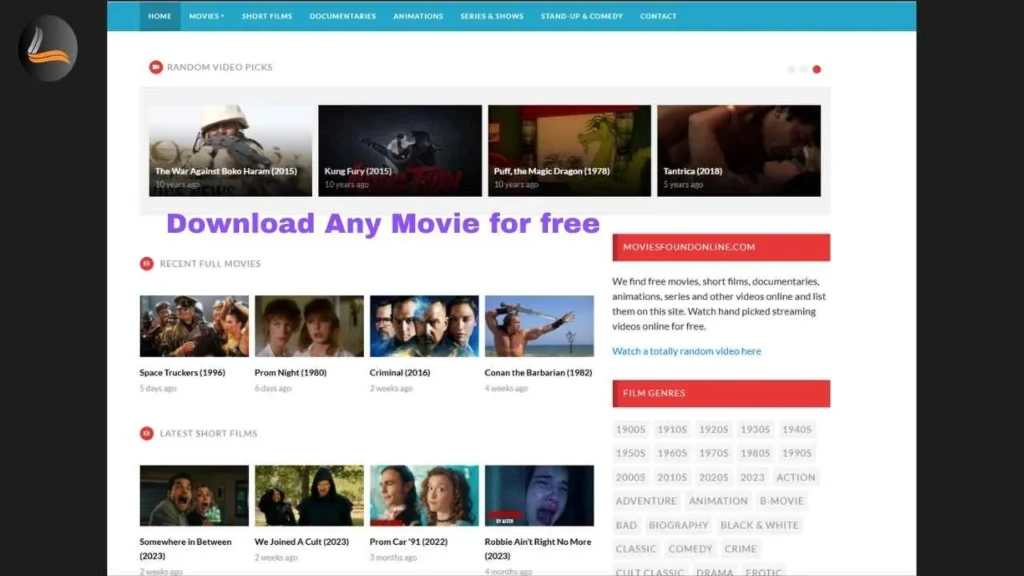 MoviesFoundOnline website to watch and download movies for free