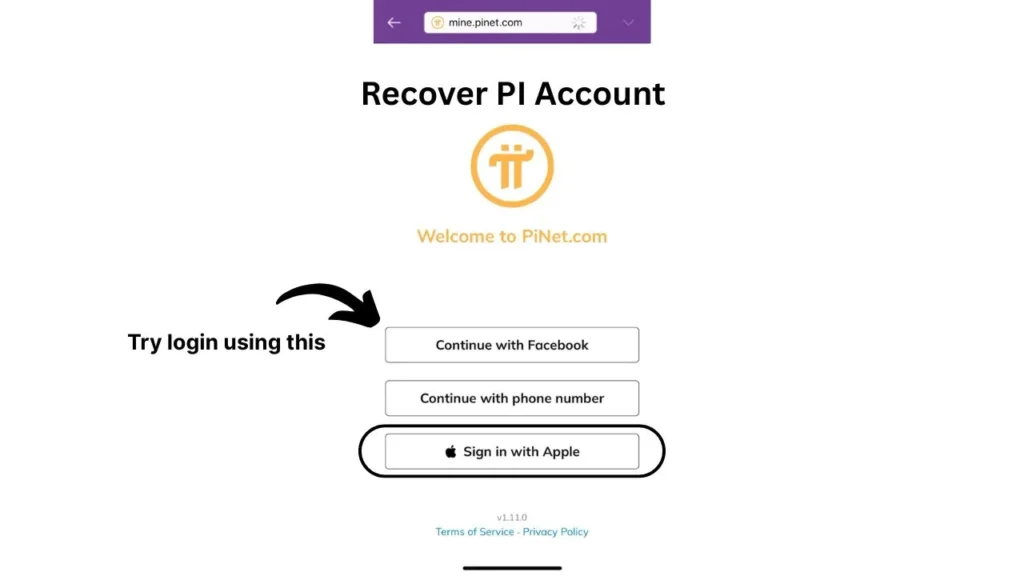 Recover Pi Account
